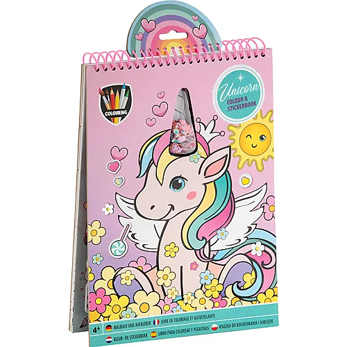 Creative Craft Group Mal- und Stickerbuch Einhorn