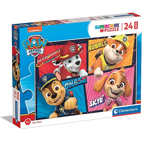 Clementoni Puzzle Supercolor Maxi Paw Patrol Dino Rescue - 24 Teile
