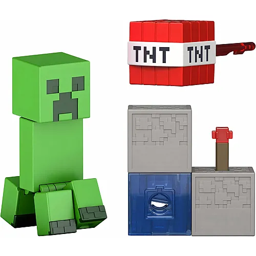 Mattel Minecraft-Spielzeuge, Creeper-Actionfigur mit Zubeh�r und Redstone-Bauteil, vom Videospiel inspiriertes Sammelset
