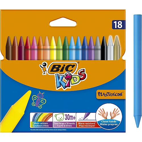 Kids Plastidecor Farbige Kreide - 18 Teile