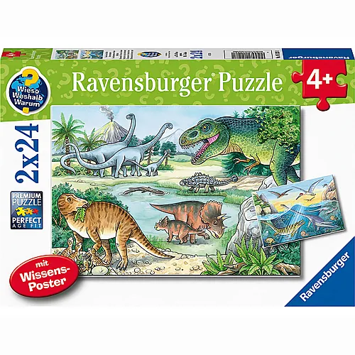 Ravensburger Puzzle Saurier und ihre Lebensrume (2x24)