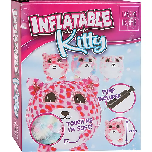 Kids Globe Kitty Pl�sch aufblasbar ass. 23cm, inklusive Pumpe