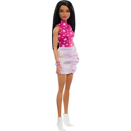 Barbie Fashionistas Puppe mit pinkem Oberteil mit Sternenmuster
