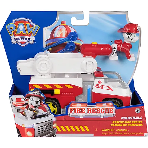 Spin Master Paw Patrol Fire Rescue Marshalls Feuerwehr-Fahrzeug mit kippbarer Leiter