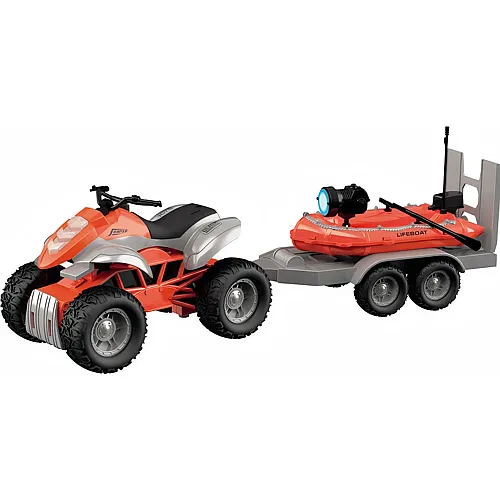 Mondo Quad mit Anh�nger 37cm mit Licht und Sound, R�ckzugfunktion