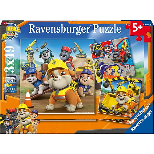 Ravensburger Puzzle Paw Patrol 3in1 Rubble & Crew - 49 Teile