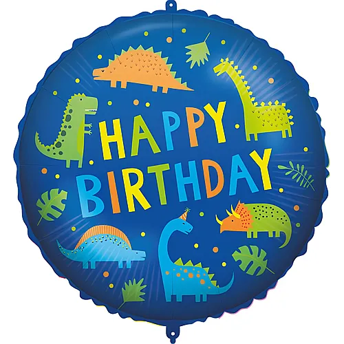 Folienballon Happy Birthday Dino 45cm