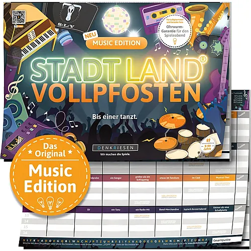 Denkriesen Stadt Land Vollpfosten - A4 Block Music Edition (d)