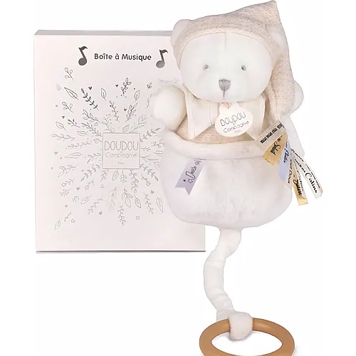 Doudou et Compagnie Musikspieluhr B�r Weiss - 20 cm