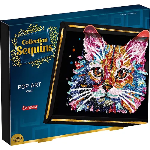 Collection Sequins Paillettenkunst PopArt Katze