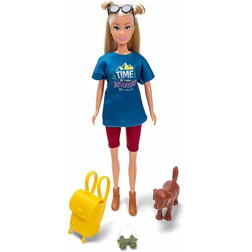 Simba Steffi Love Outdoor-Puppe mit Hund, Rucksack, Fernglas