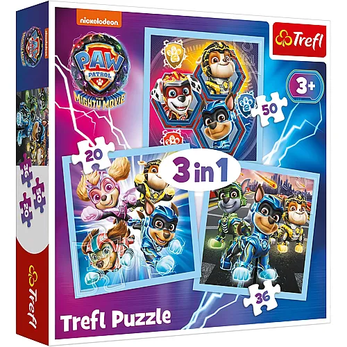Trefl Puzzle 3in1 Paw Patrol Der Film (20-50Teile)