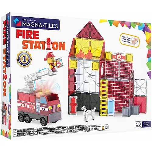 Magna-Tiles Feuerwehrstation - 50 Teile