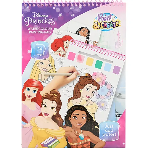 Canenco Disney Prinses Aquarellfarben-Set im Buchformat � inkl. Pinsel