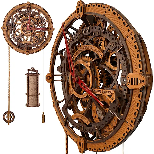 3D Industrial Vintage Wanduhr 378Teile