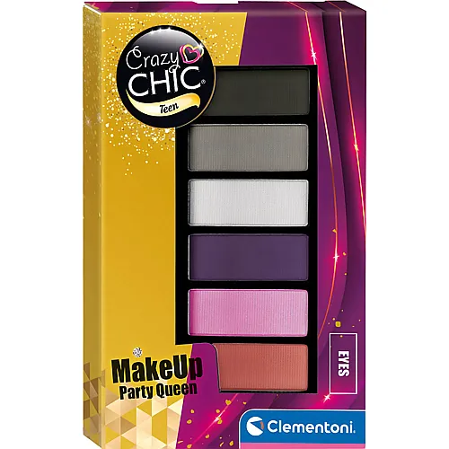 Clementoni Crazy Chic Lidschatten-Palette Party Queen, 6 Farben