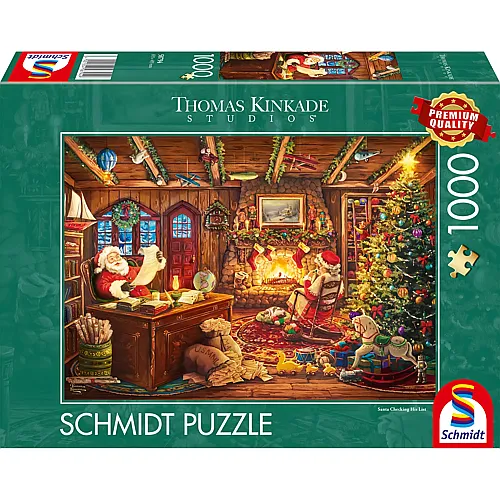 Schmidt Puzzle Santa pr�ft die Wunschliste - 1000 Teile