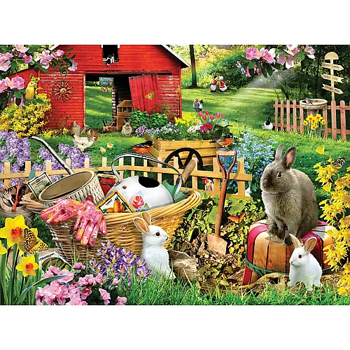 SunsOut Puzzle Lori Schory Garden Bunnies - 500 Teile