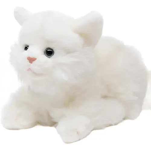 Katze liegend Weiss 20cm