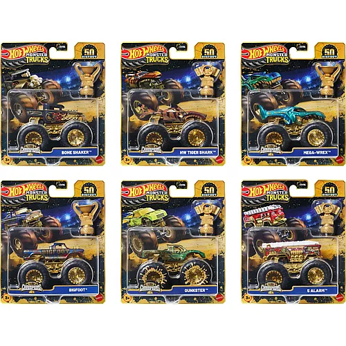 HOT Wheels Monster Trucks Bigfoot Trophy Champions 10-fach ass., 1:64, Die-Cast, ab 3 Jahren
