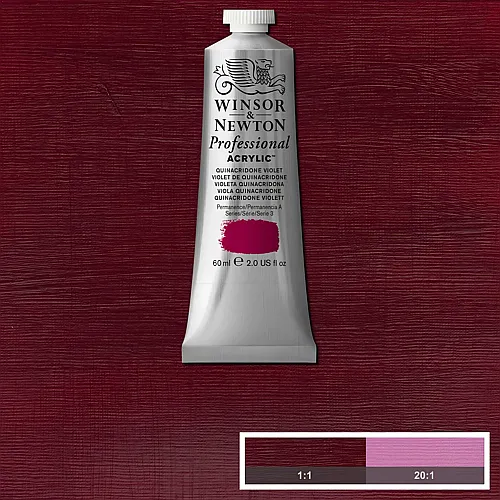 Winsor & Newton W&n Prof. Acrylfarbe 60ml Tube Quinacridone Rotviolett