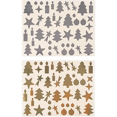 Cleopatre 176 Dekoration- Stickers Fur Weihnachten -gold Und Silber