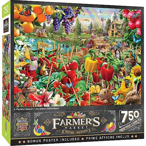 Master Pieces Puzzle Farmer's Market A Plentiful Season - 750 Teile
