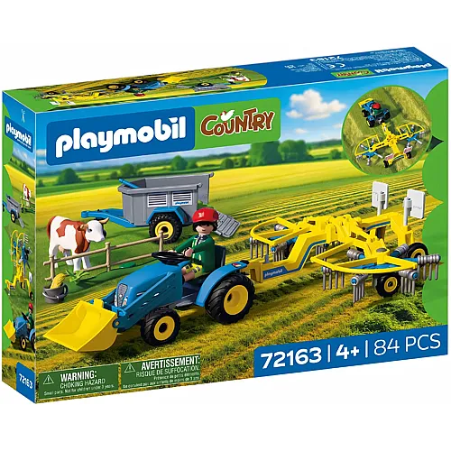 PLAYMOBIL Kleiner Traktor mit Heuschwader 72163
