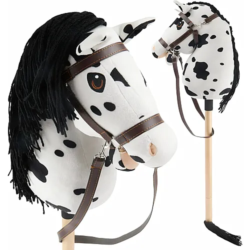 Steckenpferd Small Schecke mit Trense