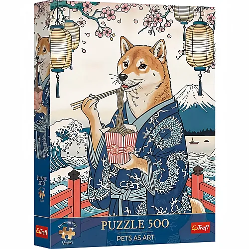 Trefl Puzzle Pets as Art, Shiba Ramen-Meditation - 500 Teile