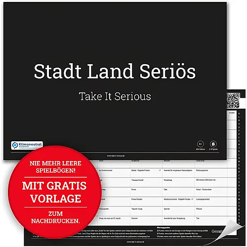 Stadt Land Seriös - Das Stadt Land Fluss Gesellschaftsspiel
