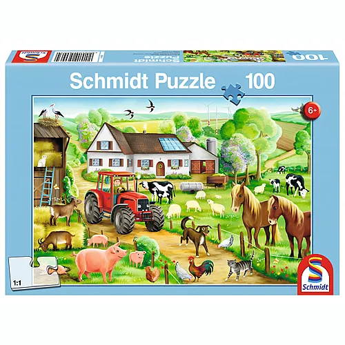 Schmidt Puzzle Frhlicher Bauernhof (100Teile)