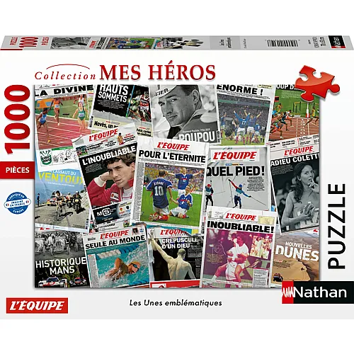Nathan Puzzle Die Emblematischen Titelseiten / L'Equipe - 1000 Teile