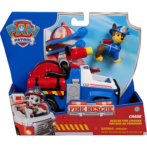 Spin Master Paw Patrol Fire Rescue Chases Rettungsfahrzeug mit Geschoss-Abwurf