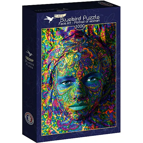 Bluebird Puzzle Face Art Portrait of woman - 1000 Teile