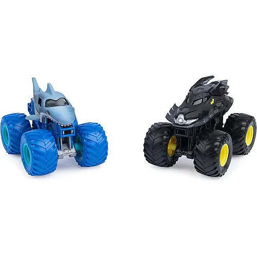 Spin Master Monster Jam - Original Zweier-Pack mit dem Batmobil vs. Megalodon - authentischen Monster Trucks im Ma�stab 1:64