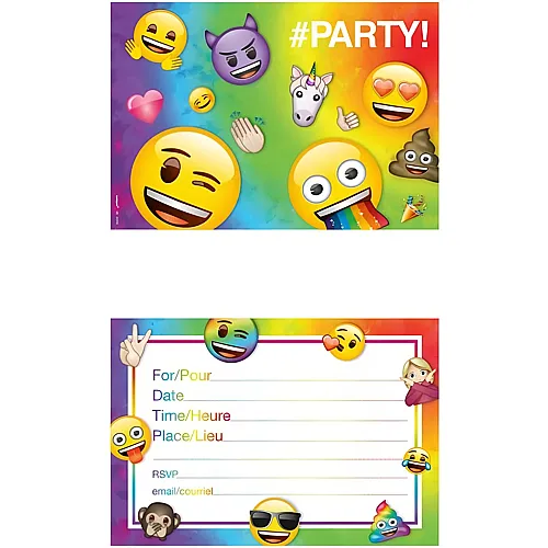 Haza Witbaard Einladungen Emoji (8Teile)