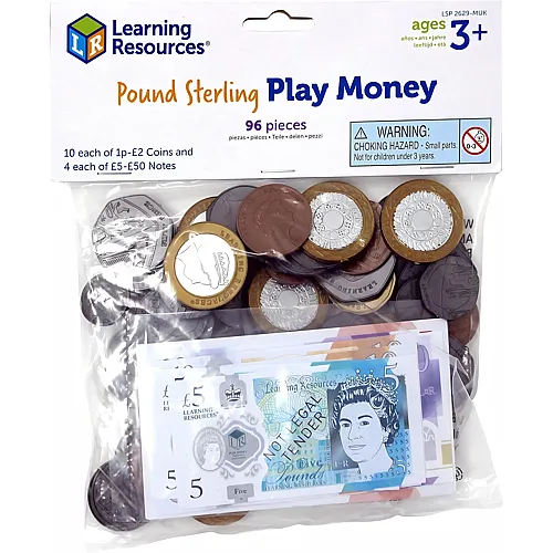 Learning Resources Englisches Spielzeuggeld, ab 3 Jahren, M�nzen & Banknoten, Geldverst�ndnis und Mathematik�bungen