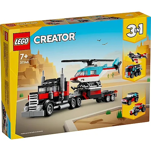 LEGO Tieflader mit Hubschrauber (31146)