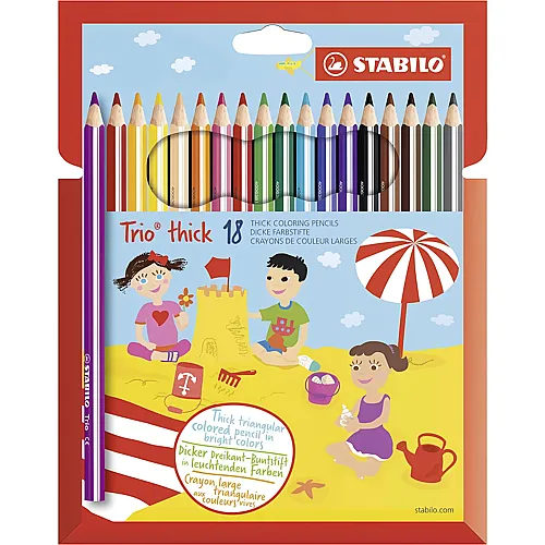 Stabilo Dreikant-Buntstift Trio dick - 18 Teile