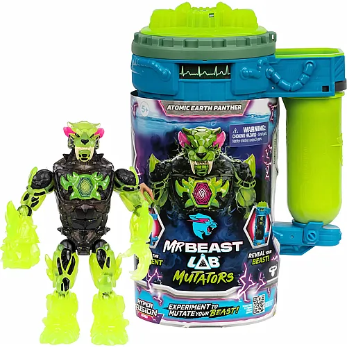 Moose Toys Mr Beast Lab Mutators Atomic Earth Panther, 14 cm, Mutations-