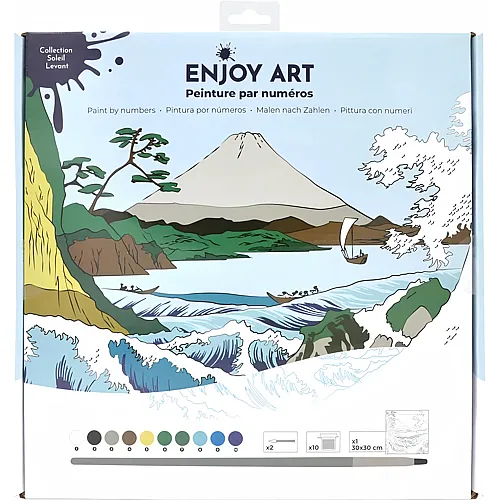 OZ International Enjoy Art Peinture N� 30x30cm Soleil Levant- Mont Fuji