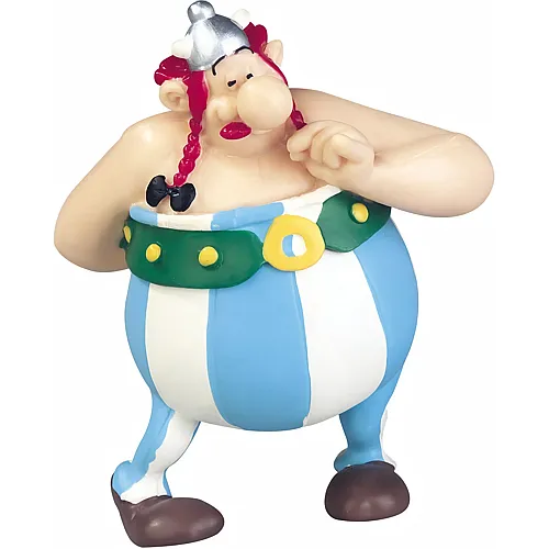 Obelix amoureux avec un bouquet de fleurs