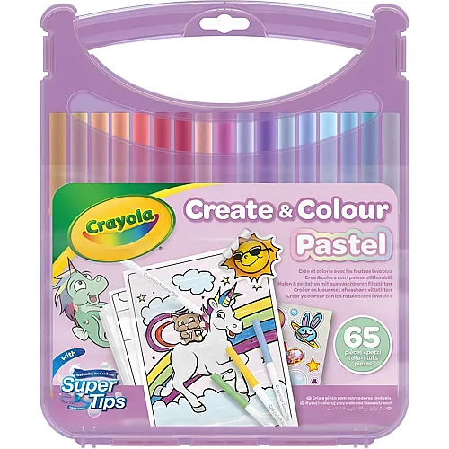Crayola Koffer-Set Abwaschbare Filzstifte SuperTips - 65 Teile