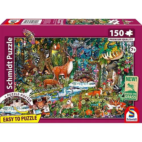 Schmidt Puzzle Tiere in den W�ldern Europas - 150 Teile