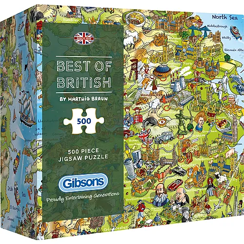 Gibsons Puzzle Hartwig Braun Das Beste aus Grossbritannien - 500 Teile