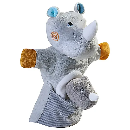 HABA Handpuppe Nashorn mit Baby - 30 cm