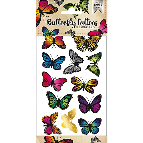 Totum Metallische Tattoos Schmetterlinge