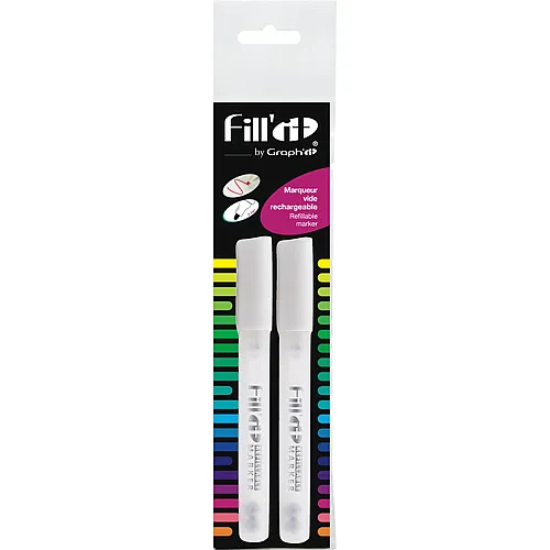 Graph'it Fill'it Blister 2 Marqueurs Vides Pointe Medium Ogive