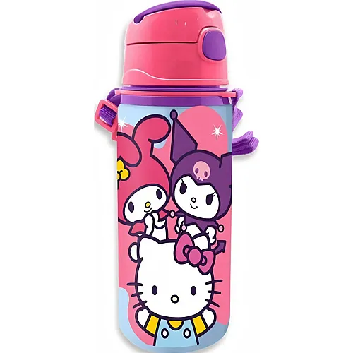 Wasserflasche mit Trinkhalm 600ml